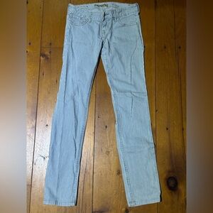 Express Blue & White Pinstripe Skinny Jeans – Size 0